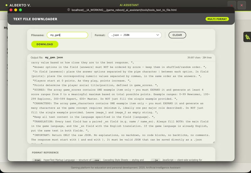 Tools Saving texts of different types